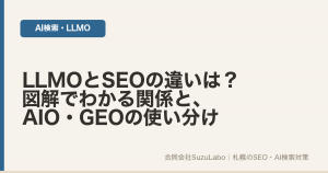 LLMOとSEOの違いを図解で解説する記事のアイキャッチ画像