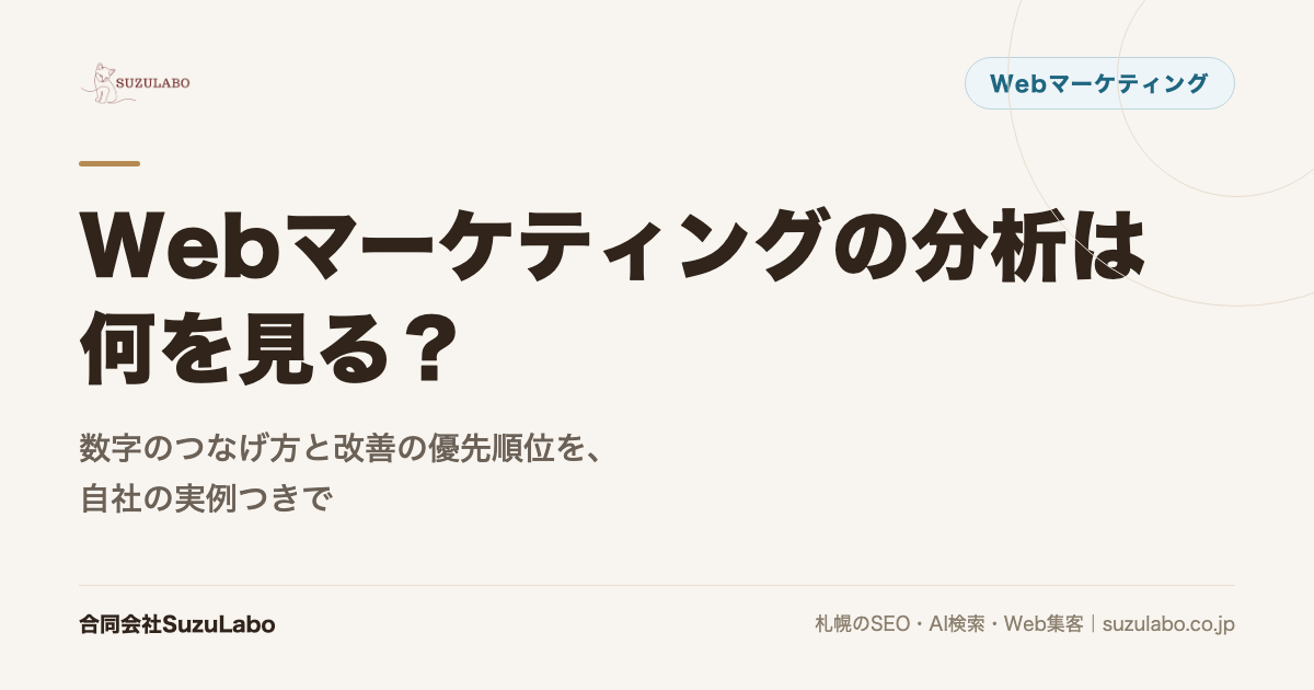 Webマーケティングの分析は何を見る？数字のつなげ方と改善の優先順位を、自社の実例つきで解説